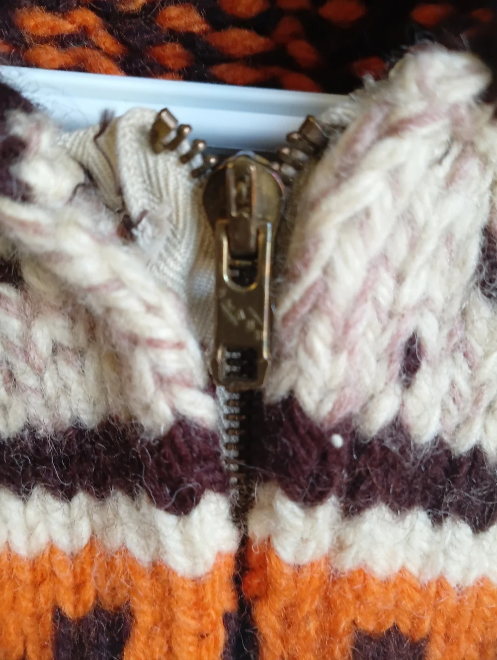 Vintage 50's 60's Handmade Cowichan Style Curling Sweater Small Boho Cottagecore - Picture 8 of 17